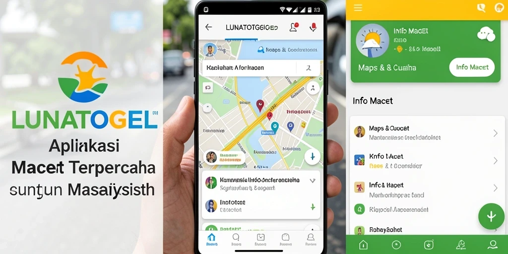 Tampilan antarmuka LUNATOGEL yang menarik dan informatif tentang info lalu lintas.