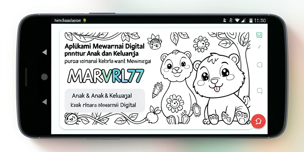 Tampilan antarmuka aplikasi Mewarnai Digital MARVRL77 yang user-friendly.
