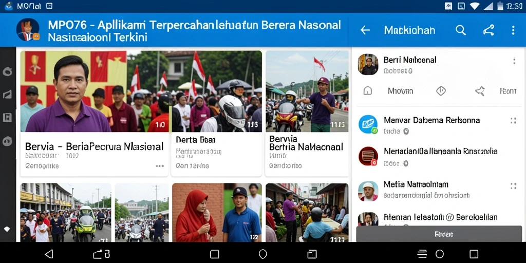 Antarmuka MPO76 menampilkan berita nasional secara jelas dan menarik.