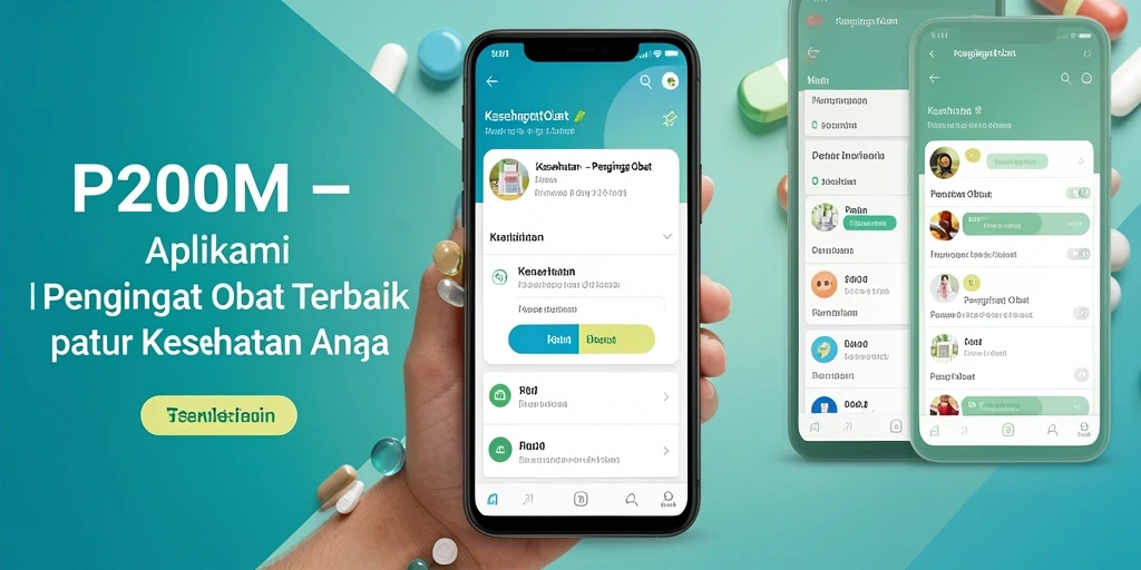 Antarmuka pengguna P200M dengan pengingat obat yang jelas dan mudah digunakan.
