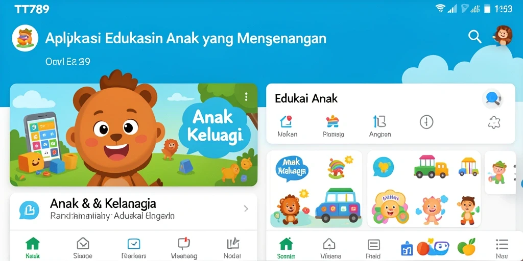 Tampilan antarmuka edukasi anak yang interaktif dan menyenangkan.