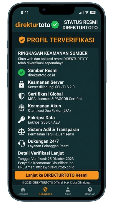 Tampilan kanal resmi direkturtoto